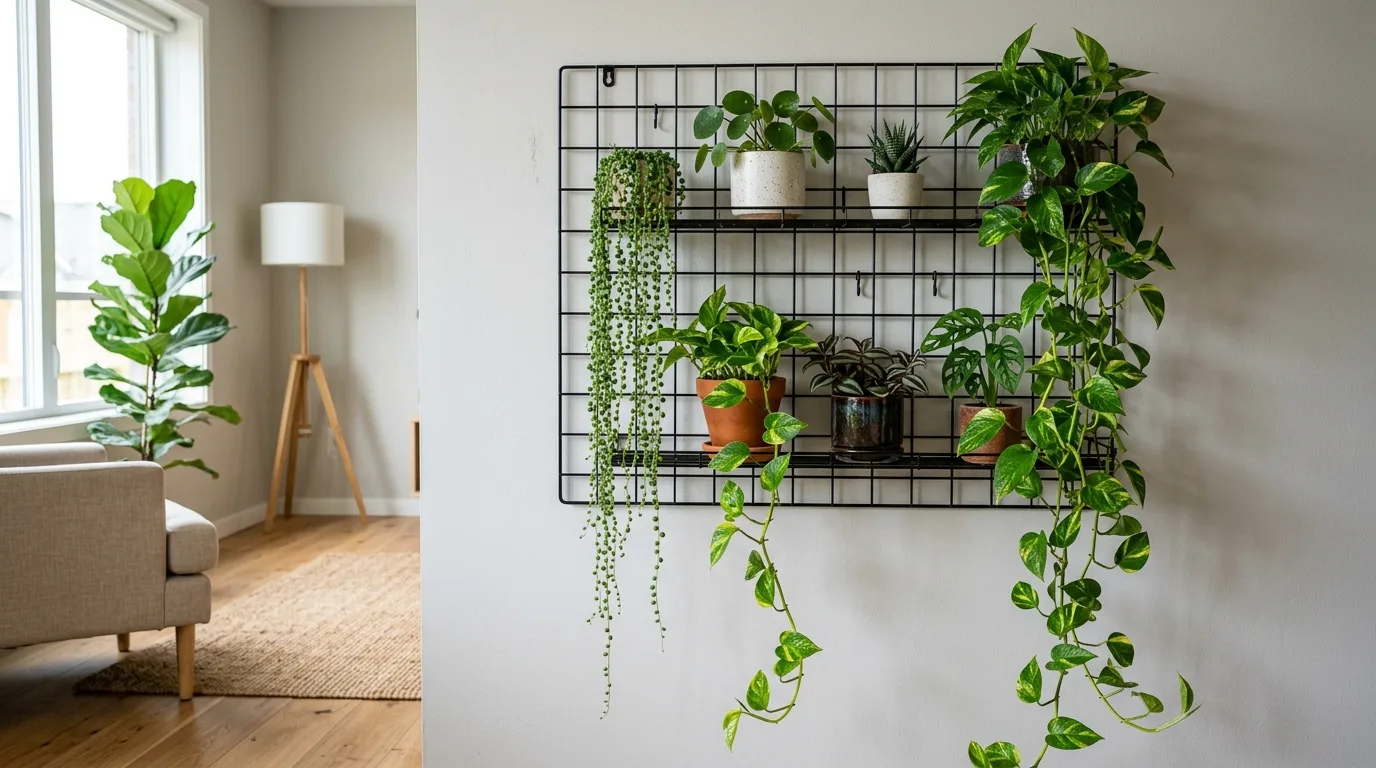 Minimal White Shelf With Small Pots